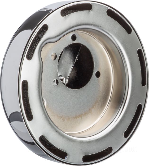 Filtre à air »Linkert«; pour carburateurs Bendix ou Keihin à papillon; tôle d'acier, chromé; profondeur: 58 mm; Ø 7”; avec élément filtrant; poids brut: 720 g