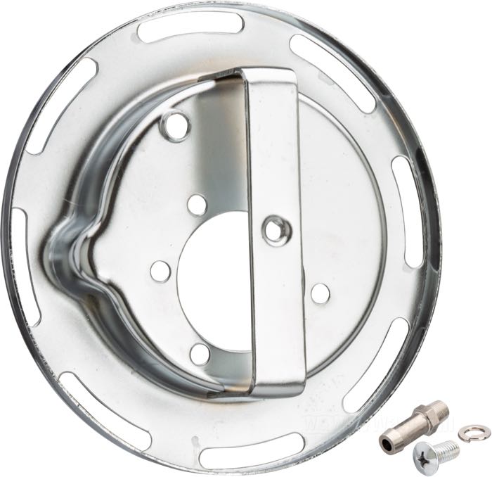 Filtre à air »Linkert«; pour carburateurs Bendix ou Keihin à papillon; tôle d'acier, chromé; profondeur: 58 mm; Ø 7”; avec élément filtrant; poids brut: 720 g