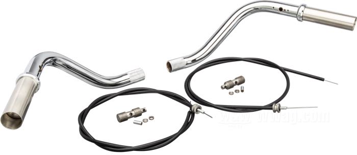 Manubrio »Sport« di IronheadChina; atto per XLCH 1963-1964, XLH 1967-1972, XLCH 1970-1972; acciaio, cromato; con Comandi gas Quickturn; rimpiazza OEM HD 56087-63, 56085-69A, 56220-58, 56378-65, 56278-10, 56216-53, 56288-53, 56503-65 e 9260; Cina; peso lordo: 2.2 kg