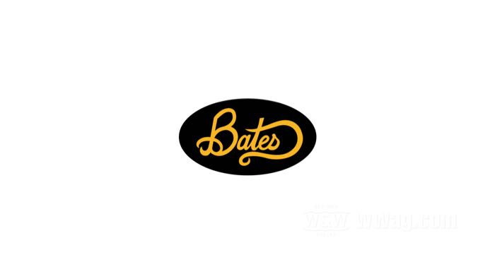 Autocollant »Bates« de Bates; vinyle, noir / jaune doré; largeur x hauteur: 50 x 28 mm; poids brut: 1 g