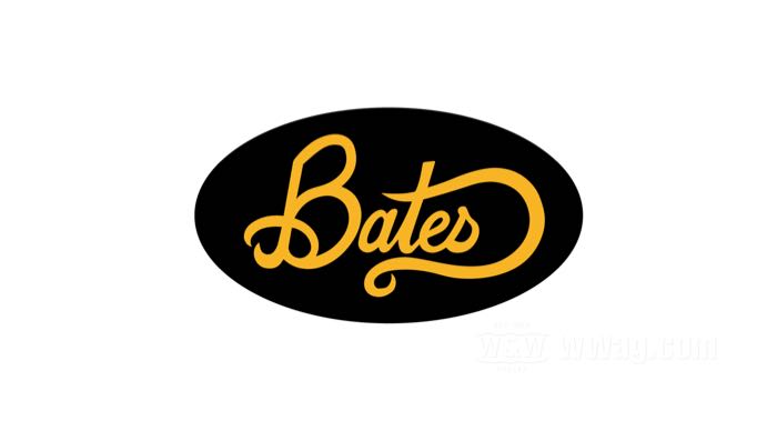 Autocollant »Bates« de Bates; vinyle, noir / jaune doré; largeur x hauteur: 90 x 50 mm; poids brut: 2 g