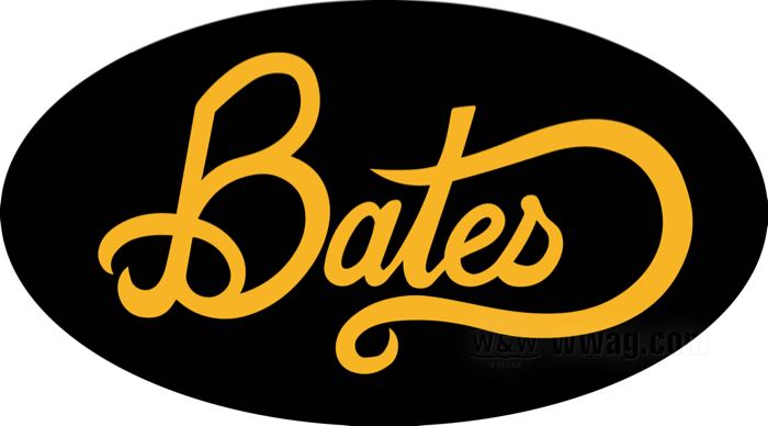 Autocollant »Bates« de Bates; vinyle, noir / jaune doré; largeur x hauteur: 180 x 100 mm; poids brut: 7 g