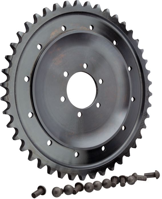 Corona frizione di Competition Distributing; atto per modelli J e F 1919-1929; 44 denti; acciaio; rimpiazza OEM HD 2039-19; U.S.A.; peso lordo: 1.46 kg