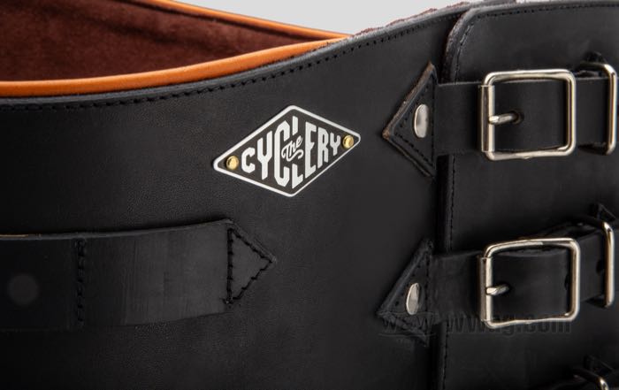Faja lumbar »Iron Wing« de The Cyclery; cuero, negro, con ribetes marrones; ancho: 22.5 cm; largo: 125 cm; Suecia; peso bruto: 1.51 kg