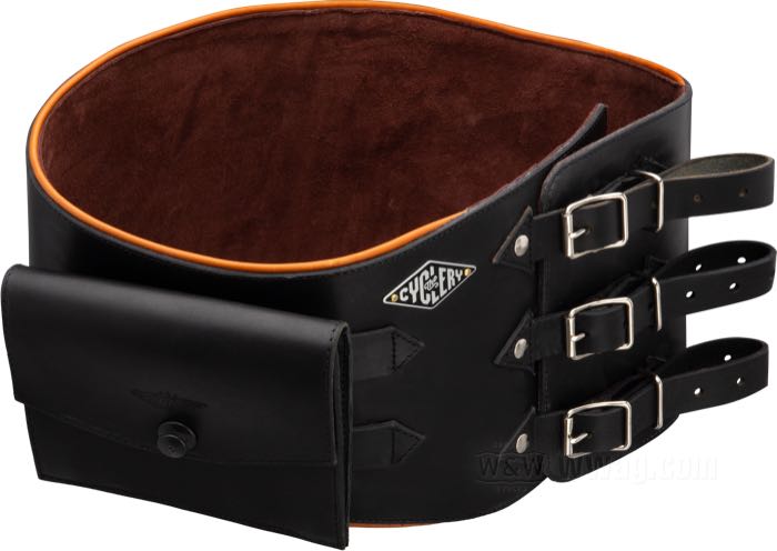 Belt bag; leather, black; height: 15 cm; width: 16 cm; gross weight: 234 g