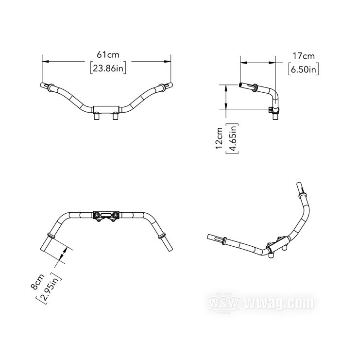 Manillar »Speedster« de IronheadChina; apropiado para XLH,XLCH 1968-1969; con Puños aceleradores Quickturn; reemplaza OEM HD 56087-68, 56089-69, 56220-58, 56378-65, 56278-10, 56216-53, 56288-53, 56503-65 y 9260; China; peso bruto: 2.1 kg