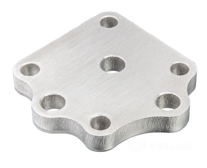 Distanziatore di Junior's Hand Made; per Braccetto del pedale cambio / Gruppo pedale frizione; atto per Big Twin a 4 marce 1970→; alluminio; larghezza: 10 mm; U.S.A.; peso lordo: 193 g