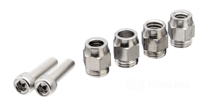 Assortiment de nipples de Biltwell Inc.; pour Poignées d'accélération Whiskey de Biltwell; acier, chromé; poids brut: 26 g