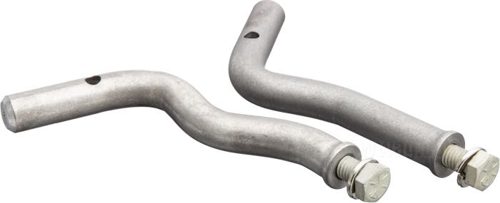 Footpeg mounts »Generator« by Prism Supply Co.; for Footpeg; for Big Twins 1936-1954; steel, bare; height: 4”; thread: 3/8”-16; outer Ø: 5/8”; with mounting hardware; USA; gross weight: 540 g