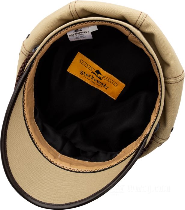 Berretto »Vintage Rider« di Sterkowski; cotone / vacchetta, beige; taglia cappello: 57; Polonia; peso lordo: 148 g