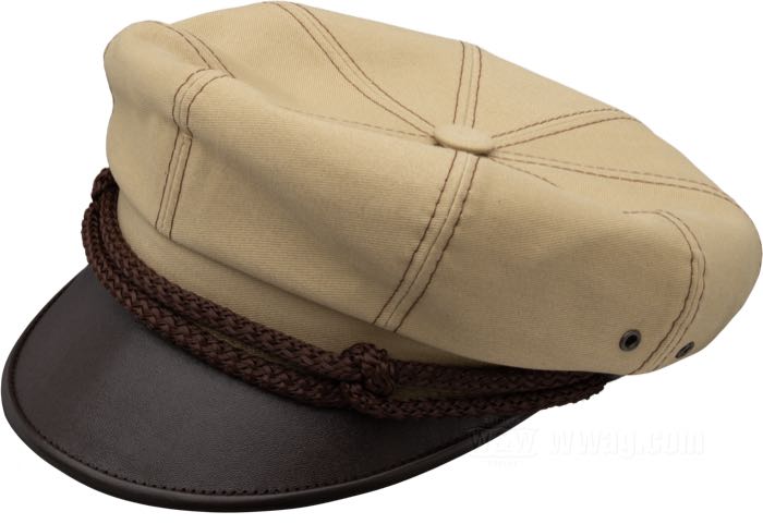 Berretto »Vintage Rider« di Sterkowski; cotone / vacchetta, beige; taglia cappello: 57; Polonia; peso lordo: 148 g