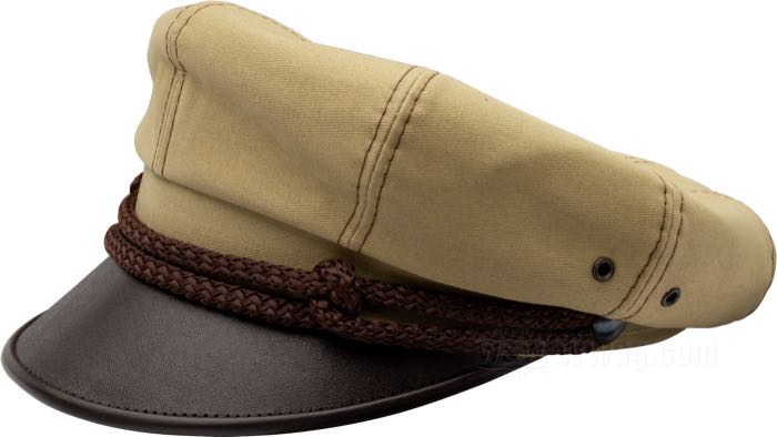 Berretto »Vintage Rider« di Sterkowski; cotone / vacchetta, beige; taglia cappello: 57; Polonia; peso lordo: 148 g