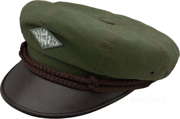 Mütze »Vintage Rider« von The Cyclery; Baumwolle / Rindleder, olivgrün; Hutgröße: 59; Bruttogewicht: 295 g