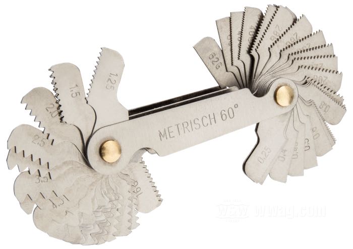 Thread Pitch Gauge by Bahco; steel; L x H x D: 67 x 19 x 13 mm; fold-up; metric / inch; Taiwan; gross weight: 100 g