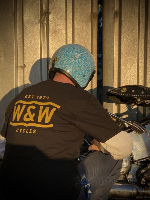 Camiseta » Old-Gold« de W&W Cycles; algodón 200 g/m², negro; tamaño: XL; peso bruto: 200 g
