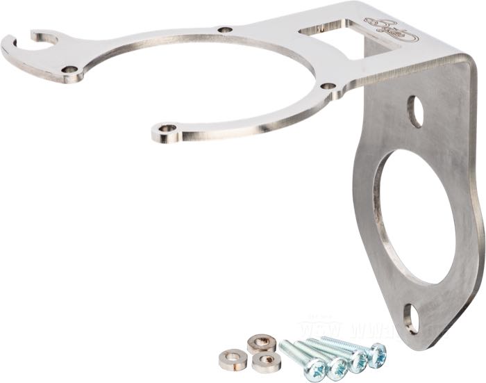 Kit di montaggio di Bates; per carburatori Keihin CV 1988→; per collettori Tillotson, Bendix e Keihin (a farfalla); acciaio inox, lucidato; distanzia fori fissaggio: 73 mm; spessore: 3 mm; Spagna; peso lordo: 400 g