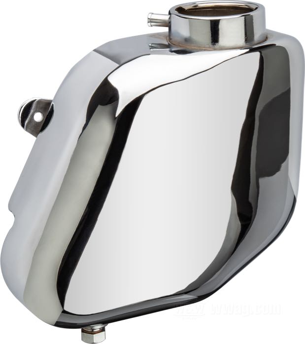 Öltank; passend für Sportster XLH 1967-1978, XLCH 1978; Stahl, verchromt; Ablassschraube: 1/2”-13 UNC; Einfüllstutzen: ID 1-1/4”; ersetzt OEM HD 62507-67A; Bruttogewicht: 2.58 kg