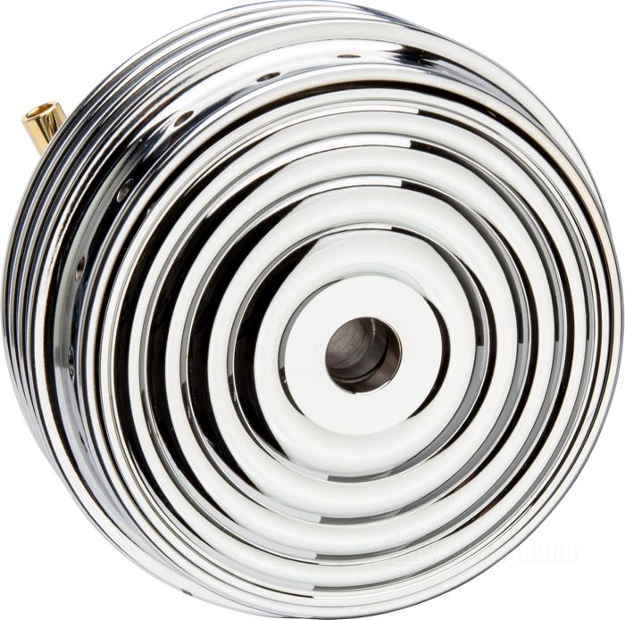 Freno de tambor »Mini« de Kustom Tech; para Horquilla Springer; hierro fundido / aluminio, cromado; ancho: 80 mm; Ø 160 mm; posición: delantero; Número de radios: 40; con cojinetes de ruedas de 3/4”; Italia; peso bruto: 4.58 kg