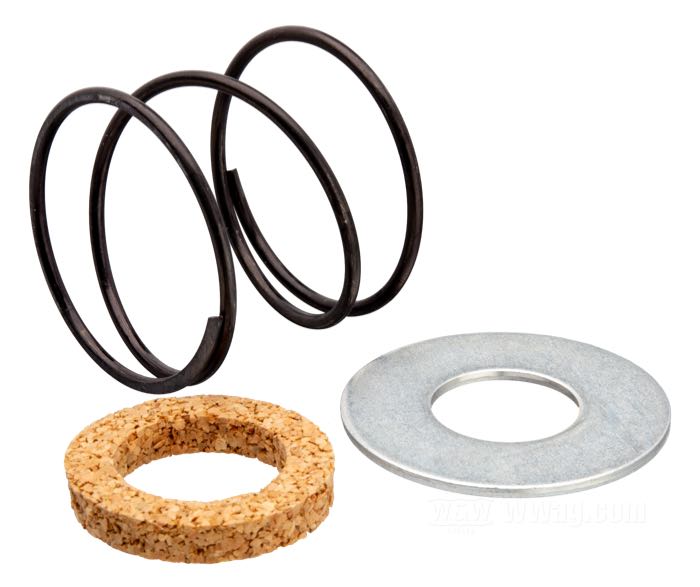Gasket kit; for Brake base plate; fits Big Twin 1936-1948, Servi-Car 1941-1957, WLC; front; cork / spring steel / steel; replaces OEM HD 44186-36, 44182-36, and 44183-36; gross weight: 50 g