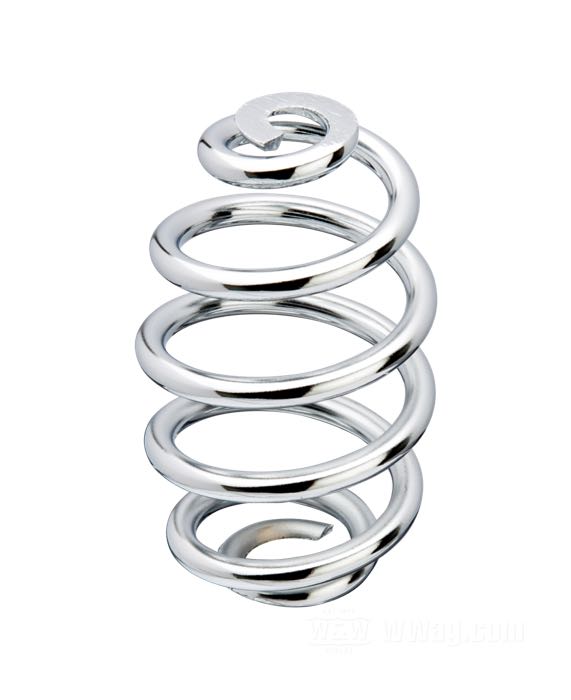 Sitzfeder »Konus-Typ« von Bates; Fahrergewicht: →75kg; Federstahl, verchromt, ID 8 mm und 15 mm; Länge: 3”; Ø 46 mm; Drahtstärke: 4.8 mm; Federrate: 25 N/mm; Deutschland; Bruttogewicht: 95 g