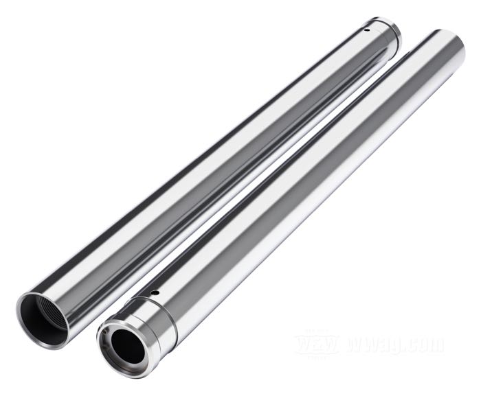Tubos de horquilla de Franks Forks; apropiado para Touring 1984-1996, Softail 1984-1999, FXWG y FXDWG 1984-1999; acero, cromo duro; largo: 20.25”; Ø 41.3 mm; rosca: M35 x 1.5	; reemplaza OEM HD 45827-84; EE. UU.; peso bruto: 4.26 kg