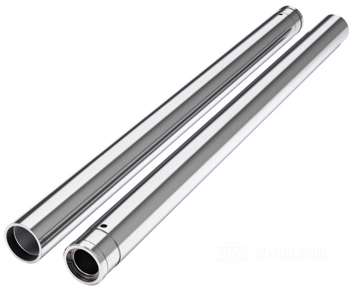 Tubos de horquilla de Franks Forks; apropiado para Sportster 1987-2020, FXR 1987-1994 y Dyna 1991-2005; acero, cromo duro; largo: 22.25”; Ø 39 mm; rosca: M34 x 1.5; EE. UU.; peso bruto: 4.28 kg