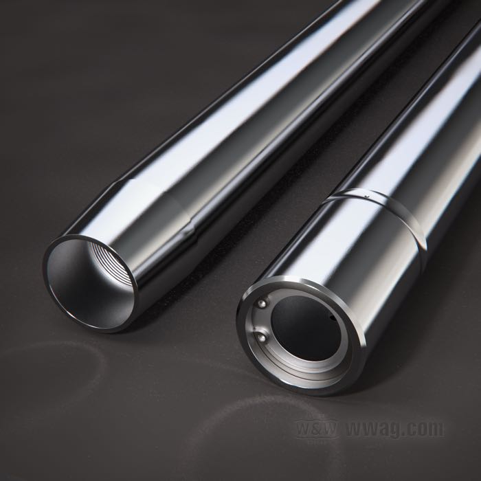 Tubos de horquilla de Franks Forks; para horquilla Showa; apropiado para XL, XLH, XLCH 1975-1983, XLS 1979-1983, XLX 1983, FX(E/EF) 1976-1983, FXR 1982-1983; acero, cromo duro; largo: 23.75”; Ø 35 mm; rosca: M26 x 1.0; reemplaza OEM HD 45407-75; EE. UU.; peso bruto: 4.88 kg