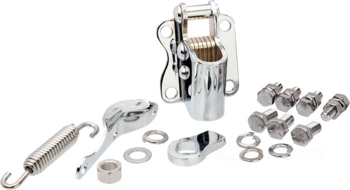 Kit de montage; pour Béquille; adaptable à Big Twin 4-vitesses 1936-1985; acier, chromé; remplace OEM HD 50049-36, 50011-30A, 50036-36, 50094-36, 3996, 6473, 7040, 7056, 7752 et 7835; poids brut: 666 g