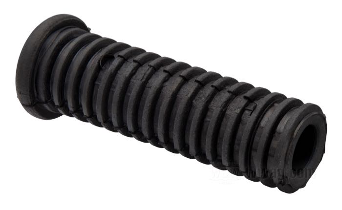 Footpeg rubbers »Standard«; for FX + XL passenger pegs and kicker pedal; rubber, black; Ø 25.4 mm; inner Ø: 14.3 mm; replaces OEM HD 33189-63; gross weight: 40 g