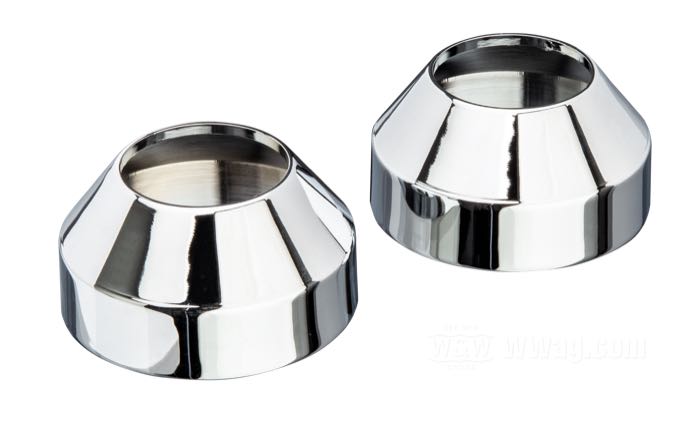 Dust cover; for Fork slider; for Showa fork; fits Sportster 1975-1987, FX late 1978-1986; steel, chrome-plated; replaces OEM HD 45350-84T; gross weight: 190 g