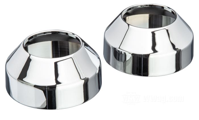 Pare-poussière; pour Fourreau de fourche; adaptable à FXWG 1980-1986, 1993-2005 FXDWG, FX Softail 1984-2007, sauf FXSTS, FXSTD/C; acier, chromé; poids brut: 250 g