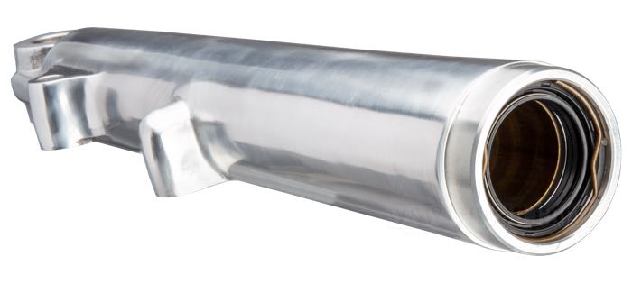 Fodero di forcella; atto per FL 1949-1968; per freni di tamburo al lato sinistro; alluminio, lucidato; rimpiazza OEM HD 45805-50; peso lordo: 1.9 kg
