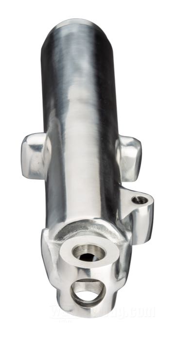 Fodero di forcella; atto per FL 1949-1968; per freni di tamburo al lato sinistro; alluminio, lucidato; rimpiazza OEM HD 45805-50; peso lordo: 1.9 kg