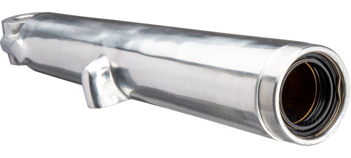 Botella de horquilla; apropiado para FL 1972-1977; disco de freno al lado izquierdo; aluminio, pulido; reemplaza OEM HD 45807-72; peso bruto: 2.03 kg