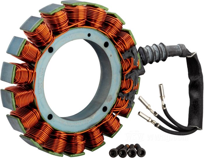 Statore di Cycle Electric; atto per Dyna 2004-2006, Softail 2001-2006; 38 A; rimpiazza OEM HD 30017-01; U.S.A.; peso lordo: 1.26 kg