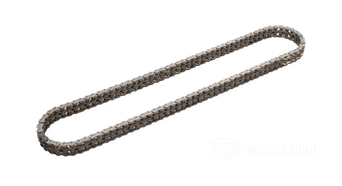Primary chain by Tsubaki; fits 45cui/750cc Models 1929-1973 (Solo Only); steel, 8-shape side plates; pitch: 315x2 (3/8” x 3/16
