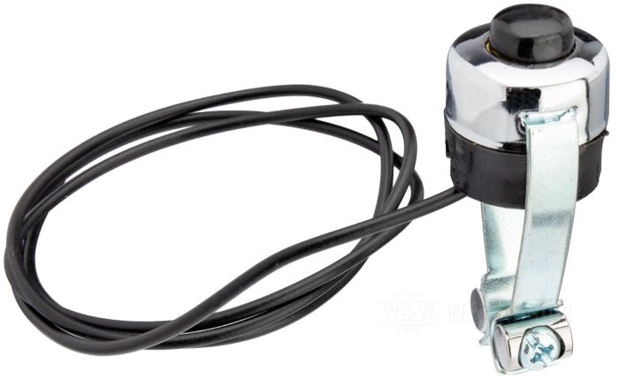 Button switch; for 1” handlebars; universal; brass / plastic / steel, chrome-plated; gross weight: 30 g