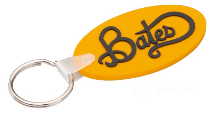 Schlüsselanhänger »Bates« von Bates; Gummi, gold / schwarz; B x H x T: 67 x 37.5 x 4 mm; Bruttogewicht: 11 g