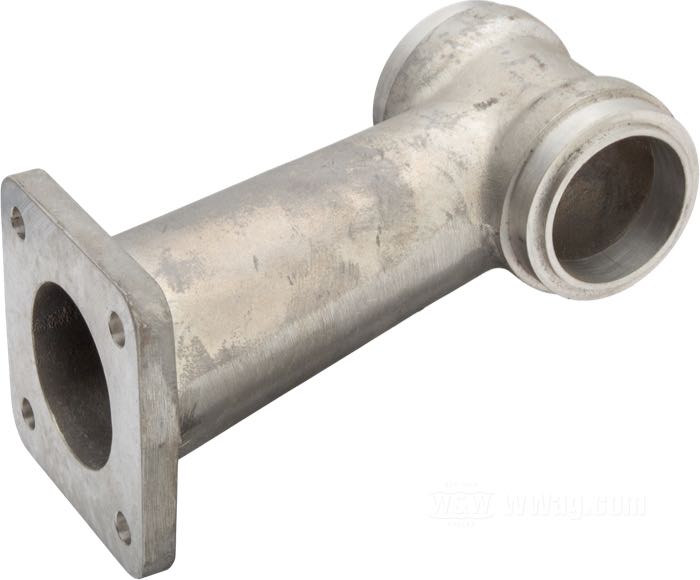 Manifold by Rivera Primo; fits Panhead 1955-1964; aluminum, machined finish; length: 155 mm; for S.U. carburetors; gross weight: 410 g