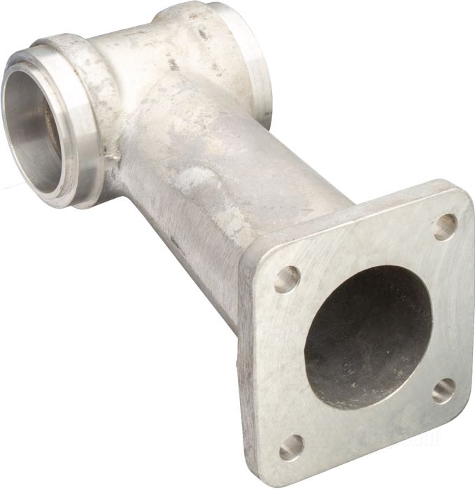 Manifold by Rivera Primo; fits Panhead 1955-1964; aluminum, machined finish; length: 155 mm; for S.U. carburetors; gross weight: 410 g