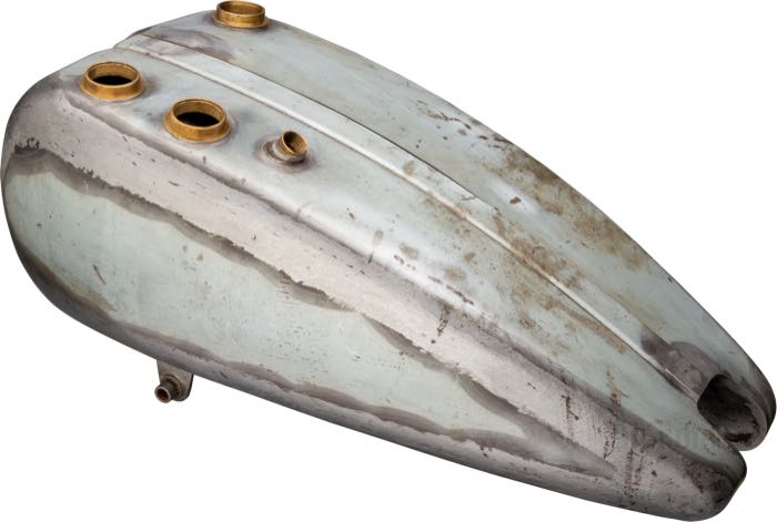 Benzin- und Öltanks von The Cyclery; passend für F und J Modelle 1925-1929; Stahlblech; Volumen: 14 l; erforderliche(r) Tankdeckel: Schraubgewinde 1.5”-24; erforderlicher Benzinhahn: 1/8” NPT; ersetzt OEM HD 3501-25 und 3502-25; Bruttogewicht: 14 kg