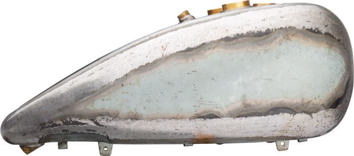 Gas and oil tanks by The Cyclery; fits V models 1934-1936; sheet steel; volume: 13.5 l; required gas cap: screw-in 1.5”-24; required petcock: 1/8” NPT; gross weight: 13.76 kg
