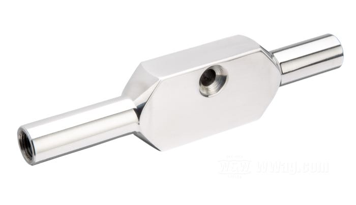 Pièce distributrice de CPV; pour Durite de frein; aluminium, poli; longueur: 130 mm; filet raccord: 2 x 3/8”-24; poids brut: 110 g