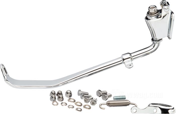Seitenständer »flaches Ende«; passend für Big Twin 4-Gang 1936-1984 (außer FXWG); 50013-74A; Stahl, verchromt, Originallänge; Länge gemäß Zeichnung: 27 cm; Bruttogewicht: 1.3 kg