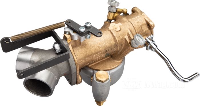 Conversion kit by Bates; for Throttle cable; for Linkert M-series carburetors with 3-bolt flange; fits Knucklehead 1936-1939, all Flatheads ; steel, parkerized; with cable clamp and spring; Germany; gross weight: 93 g