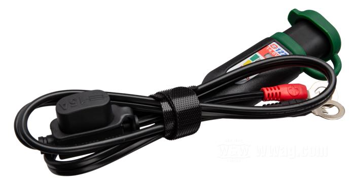 Cable del cargador de OptiMATE; para Para baterías LiFePO4; con orificios, enchufe y tapa; peso bruto: 112 g