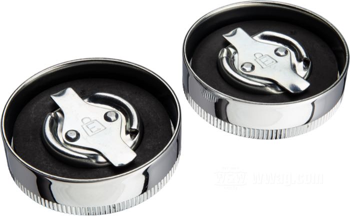 Tapón de depósito »Eaton«; apropiado para todos los modelos late 1938-early 1941; estampado Eaton; acero, cromado, altura reborde 18 mm, altura moleteado 5 mm; con ventilación; con junta de goma; reemplaza OEM HD 3507-36 y 61103-36; peso bruto: 230 g