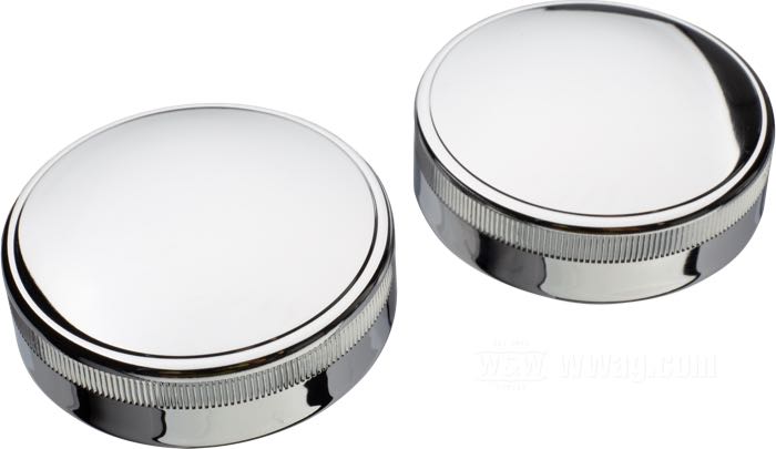Bouchon de réservoir »Eaton«; adaptable à FL 1965-1972; acier, chromé, hauteur rebord 18 mm, hauteur moletage 6 mm, avec nervure en haut; sans aération / avec aération; avec joint en caoutchouc