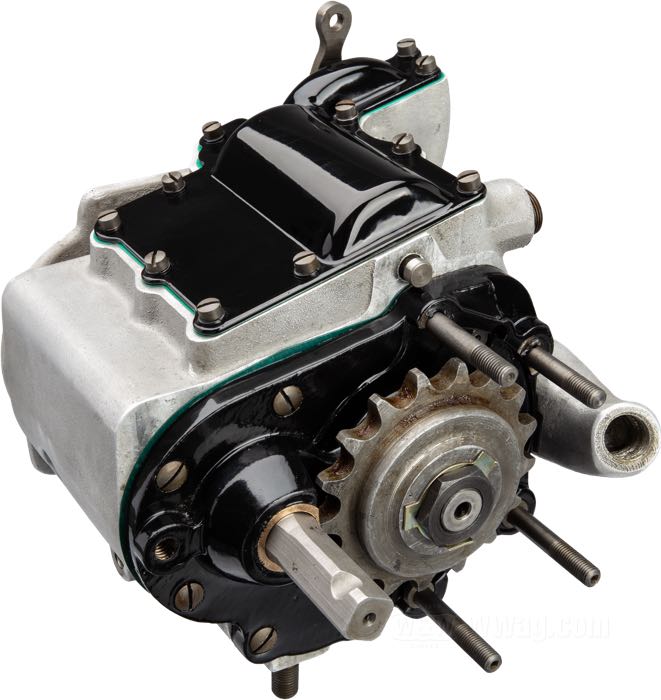 Transmission 3 vitesses de Samwel Supplies; adaptable à 45”/750cc Flathead modèles solo 1941-1946; alu coulé / acier; remplace OEM HD 2202-41B et 33007-41; Europe; poids brut: 10.34 kg