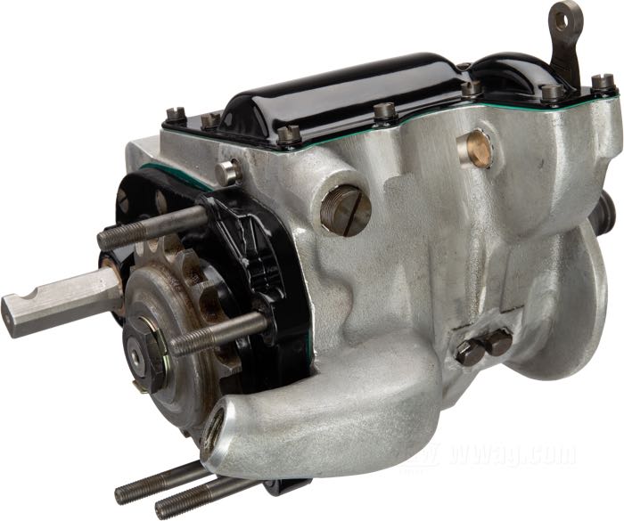 Transmission 3 vitesses de Samwel Supplies; adaptable à 45”/750cc Flathead modèles solo 1941-1946; alu coulé / acier; remplace OEM HD 2202-41B et 33007-41; Europe; poids brut: 10.34 kg